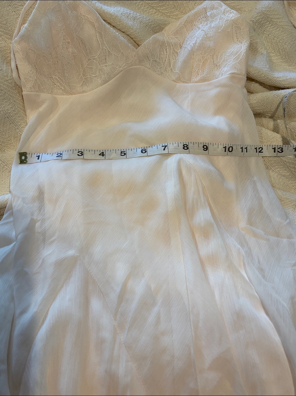 ⌛️sale⌛️ NWT Thirty Thirty boho Lace Trim Slip Dress in Light Cream - S - Picture 10 of 10